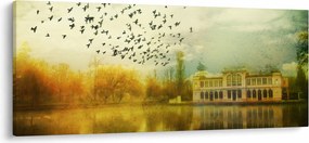 A festett táj képe lakóhelyel (120x50 cm)
