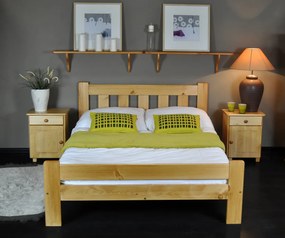 AMI nábytek Fenyőfa ágy Greta 160x200 cm, éger színben