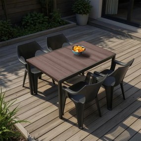 Carter 4+1 kerti bútor garnitúra szett dió-grafit