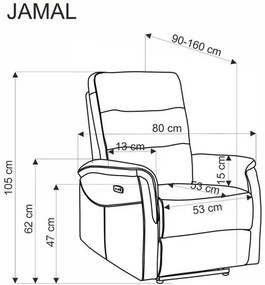 JAMAL elektromos relax fotel bézs