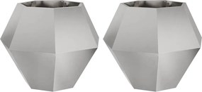 vidaXL Növénytartó 2 pcs Ezüst 75 x 75 x 60 cm Rozsdamentes acél