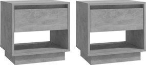 vidaXL 2 db betonszürke szerelt fa éjjeliszekrény 45x34x44 cm