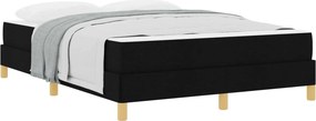 vidaXL Boxrugós ágy matracmal Fekete 140 x 190 cm szövet