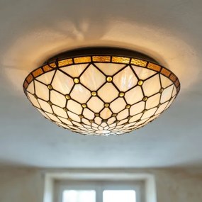 BRILAGI - Tiffany stílusú ólomüveg mennyezeti lámpa IVORY 2xE27/60W/230V átm. 40 cm