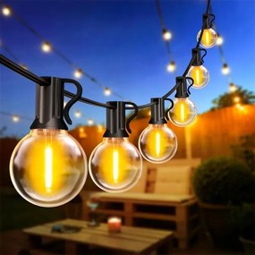 LED Stm kültéri dekorációs fényfüzér 36xE12/1W/24/230V 22,35 m IP65 fekete + távirányító