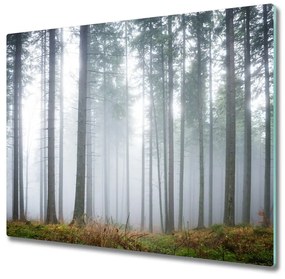 Üveg vágódeszka Köd az erdőben 60x52 cm