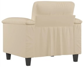 krémszínű mikroszálas szövet kanapéfotel 60 cm