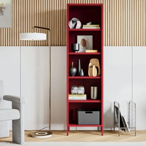 Könyvespolc MARIO, 500 x 1800 x 350 mm, Modern: piros