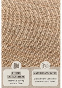 Natúr színű juta szőnyeg 120x170 cm Bouclé – Hanse Home