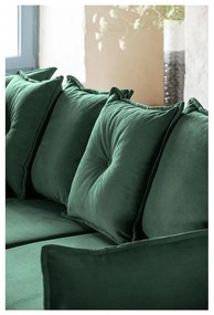 Zöld kordbársony kinyitható sarokkanapé (variálható) Lazy Lukka – Miuform