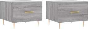 vidaXL 2 db szürke sonoma szerelt fa dohányzóasztal 50 x 50 x 40 cm