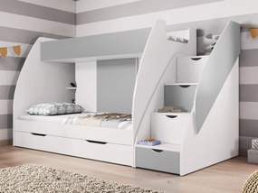 Emeletes ágy 80 cm Mareus (Szürke) (ágyráccsal). 1014003