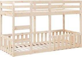 vidaXL tömör fenyőfa emeletes ágy 75x190 cm