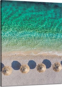 Vászonkép Tengerpart Pihenés Nyaralás Víz Hullámok 50x70 cm