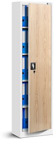 JAN NOWAK Fém iratszekrény loft stílus ALEX 450x1850x400, modell fehér/sonoma tölgy Eco Design