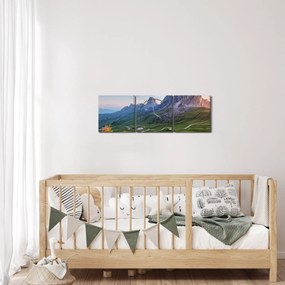 Szivárvány képe a sziklák felett (órával) (90x30 cm)