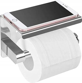 Wc-papír Tartó Polccal Fürdőszoba Wc Acél