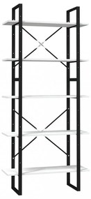 ötszintes fehér fenyőfa könyvszekrény 80 x 30 x 175 cm