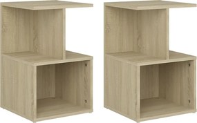 vidaXL 2 db sonoma tölgy színű szerelt fa éjjeliszekrény 35x35x55 cm