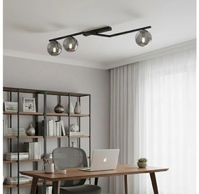 Mennyezeti lámpa NATON 3xE14/10W/230V fekete/füstszínű