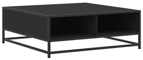 fekete szerelt fa és fém dohányzóasztal 80 x 80 x 30 cm
