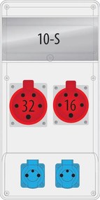 Kapcsolószekrény 16A/5p 32A/5p 2x250V 10S SLIM-10S-3BR