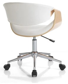 Fehér-natúr színű bőrutánzat irodai szék Visby – Tomasucci