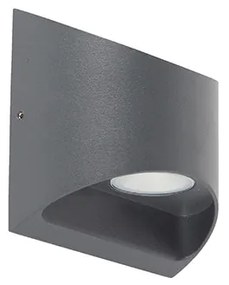 Modern kültéri fali lámpa sötétszürke LED-del 2-lámpás IP54 - Mal