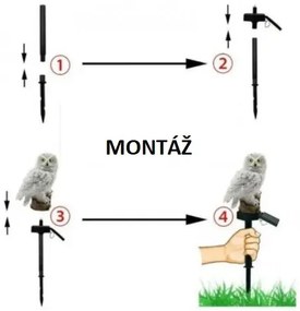 LED napelemes kerti lámpa - bagoly, 14 cm