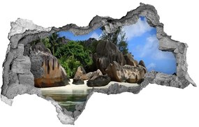 3d lyuk fal dekoráció Seychelles panoráma nd-b-61342211