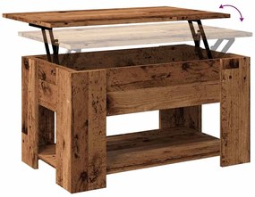 antik fás szerelt fa dohányzóasztal 79 x 49 x 41 cm