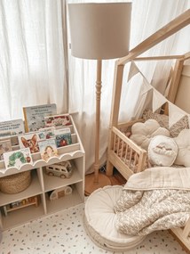 Gyermek könyvespolc BOOK NOOK LATTE 71x76 cm, krém
