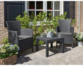 Antracitszürke műrattan kétszemélyes kerti lounge szett Rosario – Keter