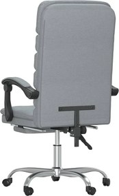 vidaXL világosszürke szövet dönthető irodai masszázsfotel