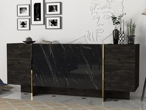 Konzolasztal Veyron - Black, Gold