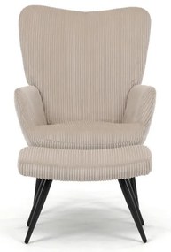 Bézs Kordbársony Relax Fotel Lábtartóval. AK-L7285 CRM6