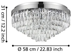 Eglo 39491 - Mennyezeti lámpa VALPARAISO 11xE14/40W/230V fényezett króm