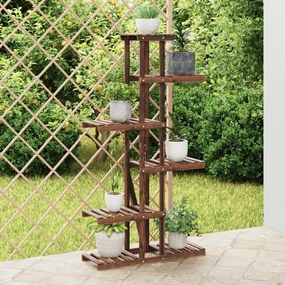 tömör fenyőfa virágtartó állvány 75x25x140,5 cm