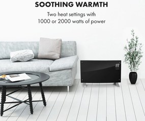 Klarstein Bornholm Curved Ambient, konvektor, 1000/2000 W, fekete
