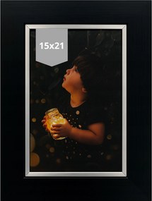 Képkeret 15x21 fekete szolid elegáns ajándék