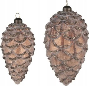 2db barna antik üveg lógó díszkúp 9x18 7x15 cm