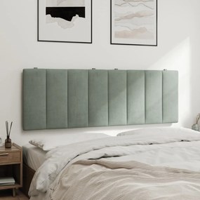 világosszürke bársony fejtámla párna 120 cm