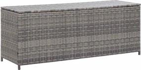 vidaXL szürke polyrattan kerti tárolóláda 150 x 50 x 60 cm