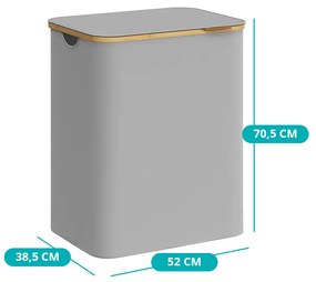 Műanyag szennyestartó kosár, szürke