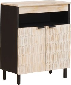 vidaXL Széf Fehér mosott felület 60 x 33 x 75 cm Tömör Mangófát