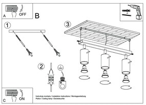Etna fehér mennyezeti lámpa - Sollux