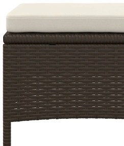 2 személyes barna polyrattan kerti kanapé asztallal/székkel