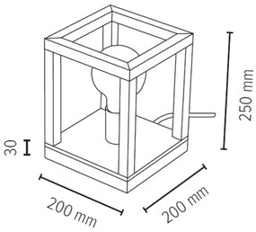 Spot-Light 7154174 - Asztali lámpa KAGO 1xE27/60W/230V matt tölgy