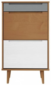 MOLDE barna tömör fenyőfa cipőszekrény 59,5 x 35 x 103 cm
