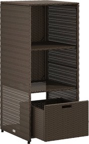 vidaXL barna polyrattan kerti tárolószekrény 50 x 55 x 115 cm